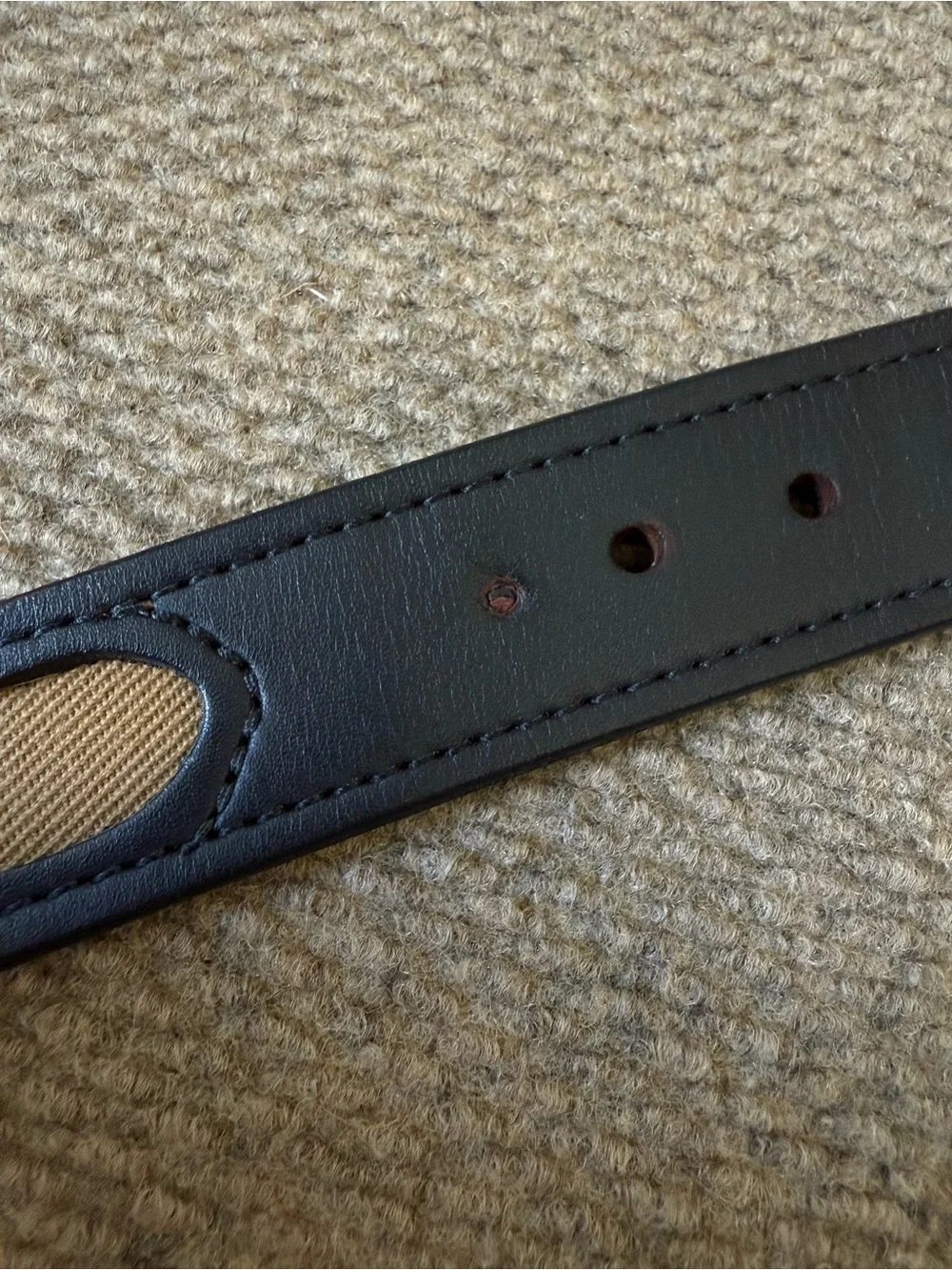 C.C. Filson Co. Men’s Black Leather / Tan Canvas Belt Men’s Size 50 ? EUC